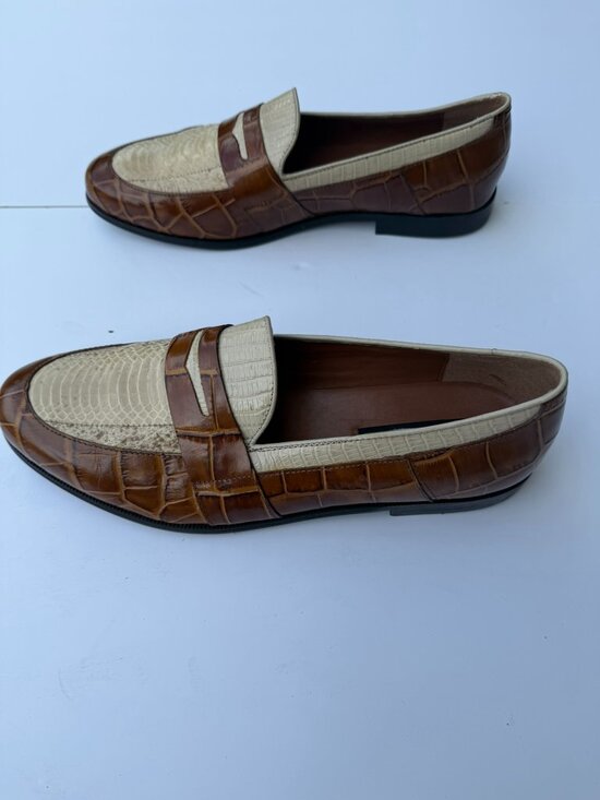 Stacy Adams 24725‑702 Genuine Snake Dress Shoes – Size 12W – Light Brown & Tan main image 6